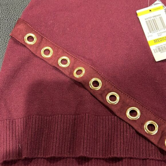 Burgundy Grommet Tunic Sweater by INC International Concepts Size M - NWT - Picture 4 of 9